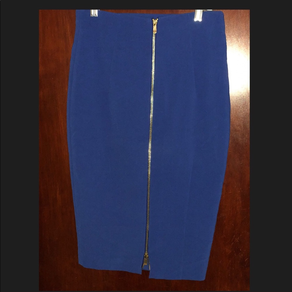 High Waisted Pencil Skirt- blue